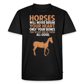Horses will never break your heart - Men's Premium Organic T-Shirt - black - Front - Nico (187cm)