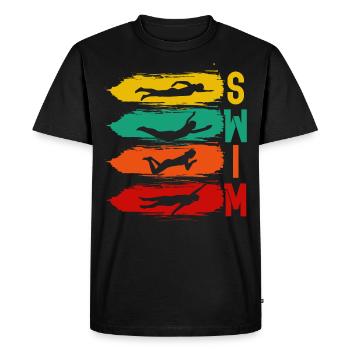 Natation, natation, sports nautiques - T-shirt Premium bio Homme - noir - Devant - Nico (187cm)