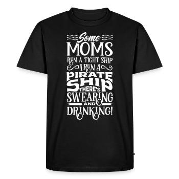 Des mères cool dirigent un bateau pirate avec malédiction - T-shirt Premium bio Homme - noir - Devant - Nico (187cm)