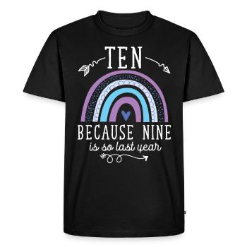 10 ans d’anniversaire, 10 ans - T-shirt Premium bio Homme - noir - Devant - Nico (187cm)