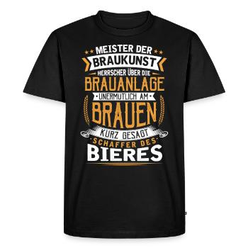 Bierbrauer, Bierkunst, Bier, Biere, Brauer - Männer Premium Bio T-Shirt - Schwarz - Vorne - Nico (187cm)