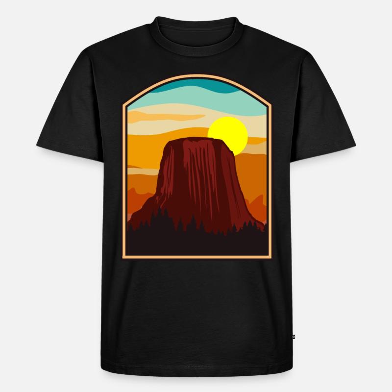 Devils Tower National Monument - Männer Premium Bio T-Shirt - Schwarz