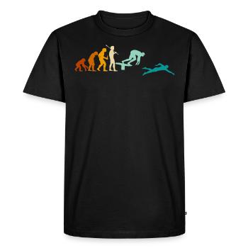 Nageurs, Natation, Natation Heartbeat - T-shirt Premium bio Homme - noir - Devant - Nico (187cm)