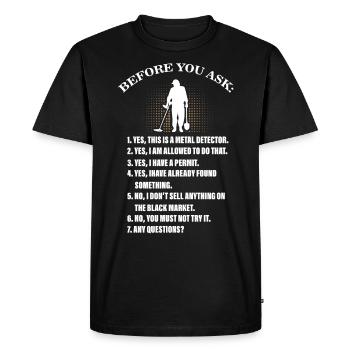 Détection de métaux, détecteur de métaux - T-shirt Premium bio Homme - noir - Devant - Nico (187cm)