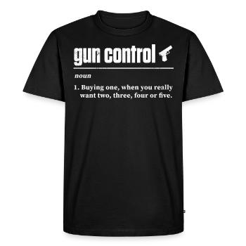 Contrôle des armes à feu, propriétaires d’armes à feu, amateurs d’armes à feu - T-shirt Premium bio Homme - noir - Devant - Nico (187cm)