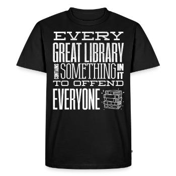Bibliothécaire, Bibliothèque - T-shirt Premium bio Homme - noir - Devant - Nico (187cm)