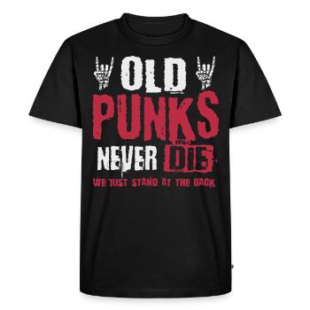 Old Punks Never Die, Musique Punk - T-shirt Premium bio Homme - noir - Devant - Nico (187cm)