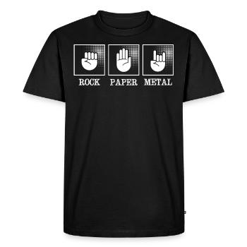 Musique métal, musique rock papier métal - T-shirt Premium bio Homme - noir - Devant - Nico (187cm)