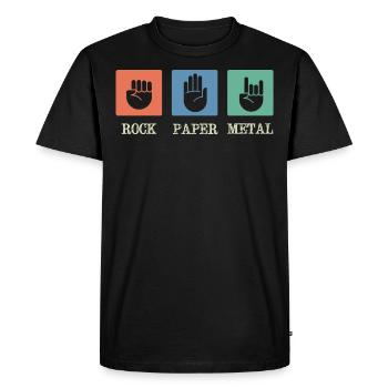 Musique métal, musique rock papier métal - T-shirt Premium bio Homme - noir - Devant - Nico (187cm)