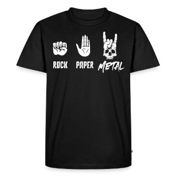 Musique métal, musique rock papier métal - T-shirt Premium bio Homme - noir - Devant - Nico (187cm)