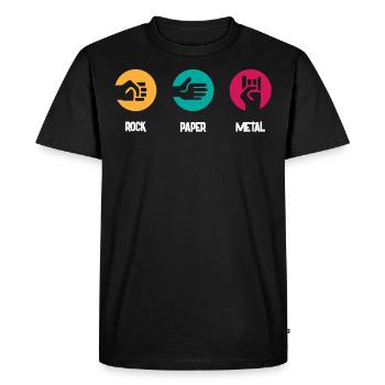 Musique métal, musique rock papier métal - T-shirt Premium bio Homme - noir - Devant - Nico (187cm)