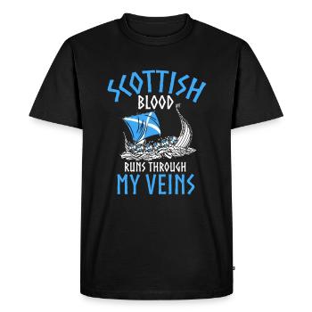 Scottish Blood Runs Through My Veins - Men's Premium Organic T-Shirt - black - Front - Nico (187cm)