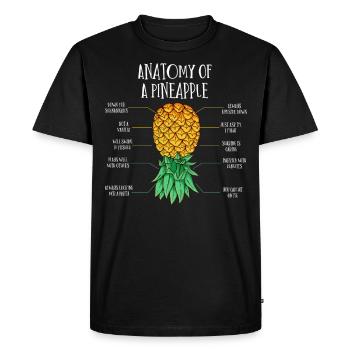 On The Head Of The Pineapple Pineapple Anatomy - Men's Premium Organic T-Shirt - black - Front - Nico (187cm)