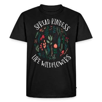 Gentillesse Comment répandre les fleurs sauvages - T-shirt Premium bio Homme - noir - Devant - Nico (187cm)