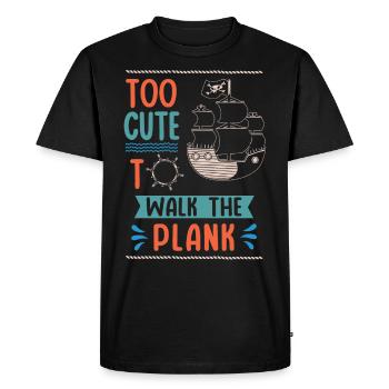 Trop mignon pour aller avec la planche, fille pirate - T-shirt Premium bio Homme - noir - Devant - Nico (187cm)