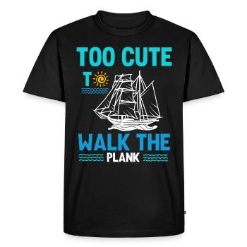 Trop mignon pour aller avec la planche, fille pirate - T-shirt Premium bio Homme - noir - Devant - Nico (187cm)