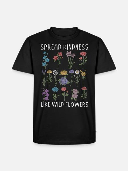 Kindness How To Spread Wildflowers - Men's Premium Organic T-Shirt - black