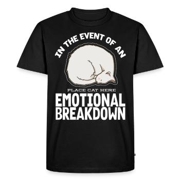 Emotional Break Down Place Cat Here, Cat - Men's Premium Organic T-Shirt - black - Front - Nico (187cm)