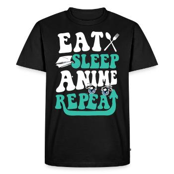 Répétition de l’anime du sommeil - T-shirt Premium bio Homme - noir - Devant - Nico (187cm)