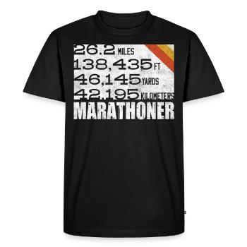 Marathoner, Marathon, Runners, 26, 2 - Men's Premium Organic T-Shirt - black - Front - Nico (187cm)