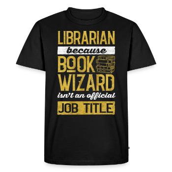 Bibliothécaire, Aide-bibliothécaire, Bibliothèque - T-shirt Premium bio Homme - noir - Devant - Nico (187cm)