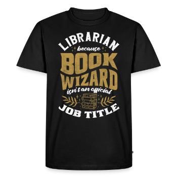 Librarian, Book Assistant, Library - Men's Premium Organic T-Shirt - black - Front - Nico (187cm)