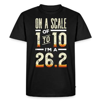 Marathoner, Marathon, Runners, 26, 2 - Men's Premium Organic T-Shirt - black - Front - Nico (187cm)