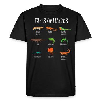 Types de lézards, lézards, reptiles - T-shirt Premium bio Homme - noir - Devant - Nico (187cm)