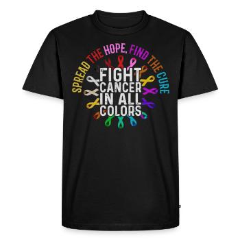 Combattez le cancer de toutes les couleurs - T-shirt Premium bio Homme - noir - Devant - Nico (187cm)