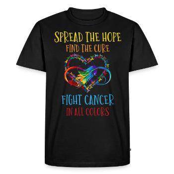 Combattez le cancer de toutes les couleurs - T-shirt Premium bio Homme - noir - Devant - Nico (187cm)