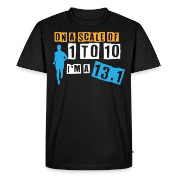Half Marathon, Marathon, Runner - Men's Premium Organic T-Shirt - black - Front - Nico (187cm)