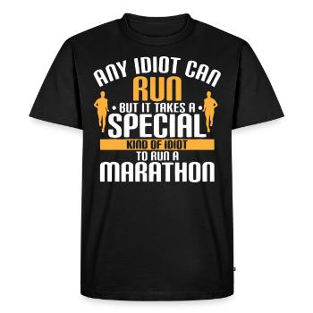 Half Marathon, Marathon, Runner - Men's Premium Organic T-Shirt - black - Front - Nico (187cm)