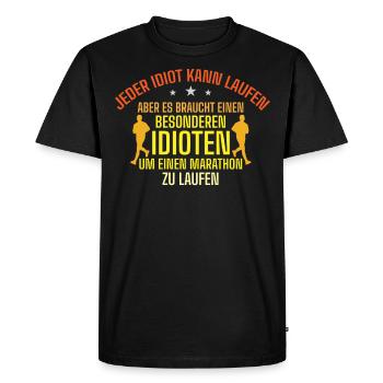 Half Marathon, Marathon, Runner - Men's Premium Organic T-Shirt - black - Front - Nico (187cm)