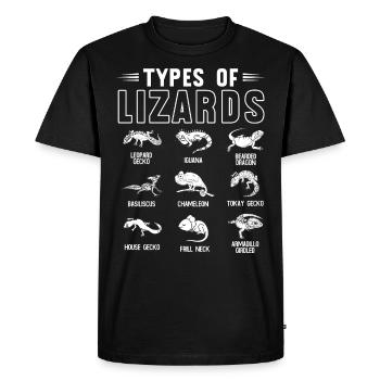 Types de lézards, lézards, reptiles - T-shirt Premium bio Homme - noir - Devant - Nico (187cm)