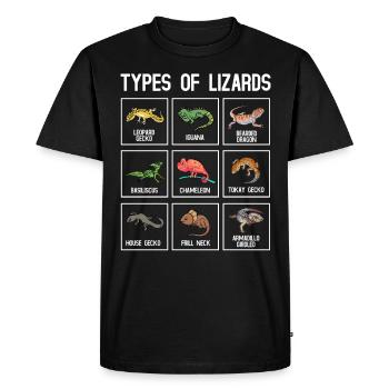 Types de lézards, lézards, reptiles - T-shirt Premium bio Homme - noir - Devant - Nico (187cm)