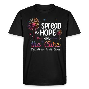 Combattez le cancer de toutes les couleurs - T-shirt Premium bio Homme - noir - Devant - Nico (187cm)