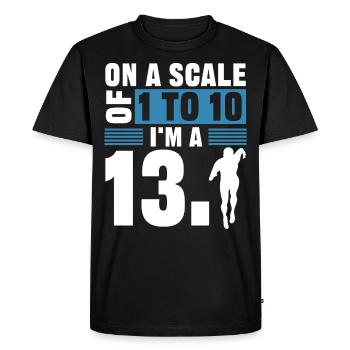 Half Marathon, Marathon, Runner - Men's Premium Organic T-Shirt - black - Front - Nico (187cm)