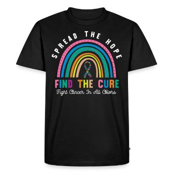 Combattez le cancer de toutes les couleurs - T-shirt Premium bio Homme - noir - Devant - Nico (187cm)