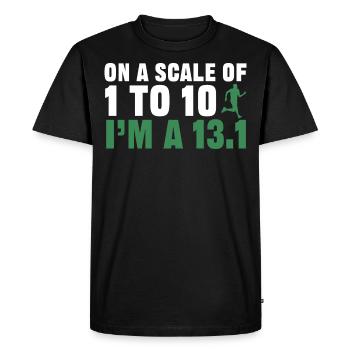 Half Marathon, Marathon, Runner - Men's Premium Organic T-Shirt - black - Front - Nico (187cm)