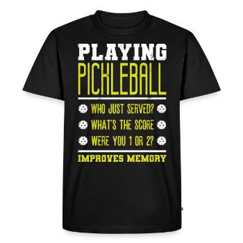 Jouer au pickleball améliore la mémoire - T-shirt Premium bio Homme - noir - Devant - Nico (187cm)