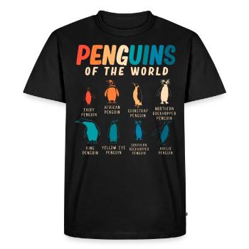 Pingouins, Pingouins, Amateurs de Pingouins - T-shirt Premium bio Homme - noir - Devant - Nico (187cm)