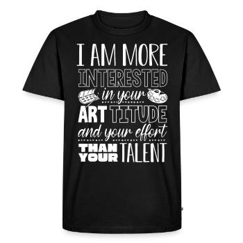 Professeur d’art, intéressé par l’effort d’artitude - T-shirt Premium bio Homme - noir - Devant - Nico (187cm)