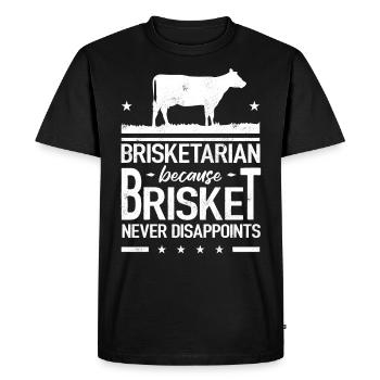 Brisketarian, Brisket, Smoked meat, BBQ - Men's Premium Organic T-Shirt - black - Front - Nico (187cm)