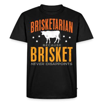 Brisketarian, Brisket, Smoked meat, BBQ - Men's Premium Organic T-Shirt - black - Front - Nico (187cm)