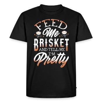 Brisketliebhaber, Briskets, BBQ - Men's Premium Organic T-Shirt - black - Front - Nico (187cm)