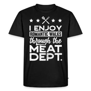 Amateurs de viande, viande, porc, BBQ - T-shirt Premium bio Homme - noir - Devant - Nico (187cm)