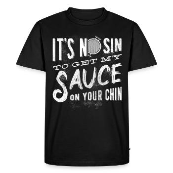 Ce n’est pas un fils pour mettre ma sauce sur elle - T-shirt Premium bio Homme - noir - Devant - Nico (187cm)