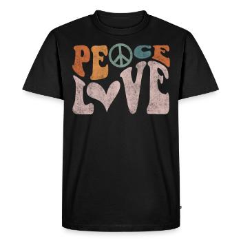 Love of peace, peace - Men's Premium Organic T-Shirt - black - Front - Nico (187cm)