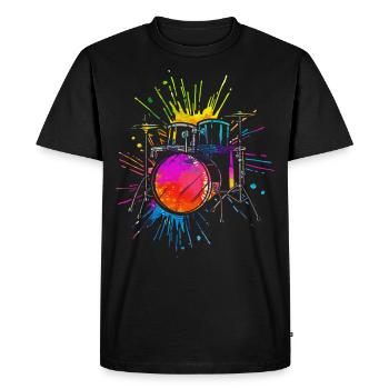 Batterie, batteur - T-shirt Premium bio Homme - noir - Devant - Nico (187cm)