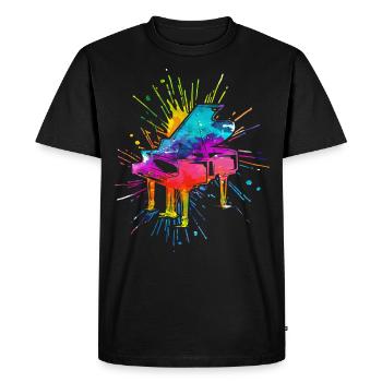 Piano, Pianiste - T-shirt Premium bio Homme - noir - Devant - Nico (187cm)